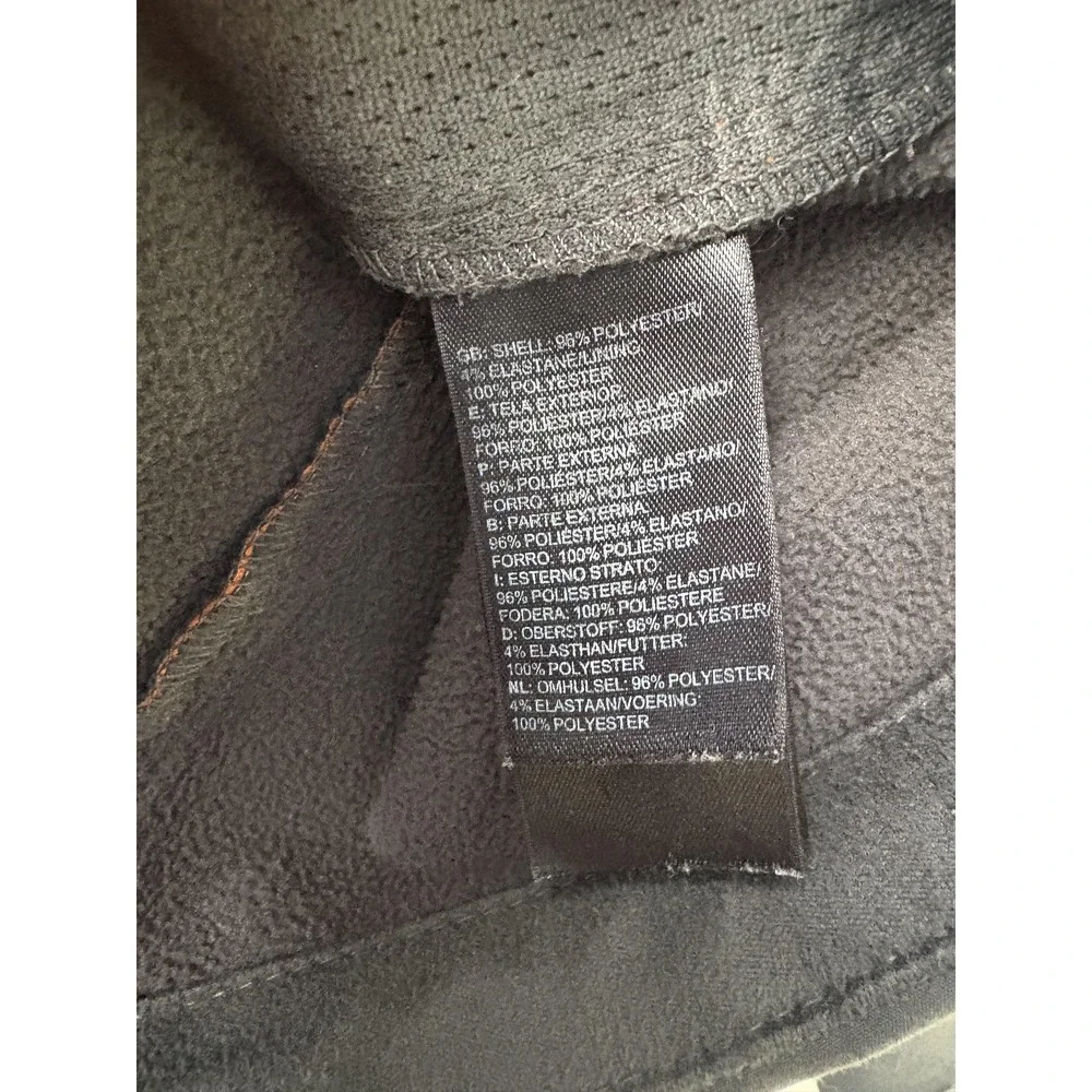 The North Face Jacket Mens Small‎ Orange Gray Softshell Fleece Lined Full Zip